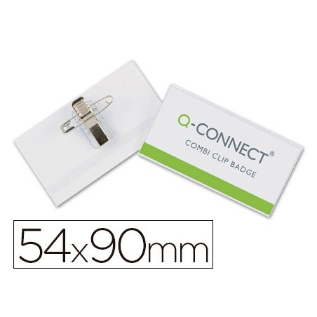 IDENTIFICADOR Q-CONNECT CON PINZA E IMPERDIBLE KF17458 54X90 MM (PACK INDIVISIBLE 25 UNIDADES) (PACK INDIVISIBLE 25 UDS)