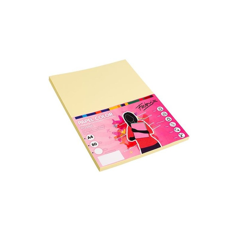 Papel multifunción Fabrisa - A4 - 80 g - Color amarillo - Pack 100 hojas Papel multifunción Fabrisa - A4 - 80 g - Color amarillo - Pack 100 hojas