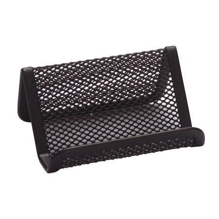 PORTATARJETA Q-CONNECT METALICO NEGRO 11X7,5X5 CM