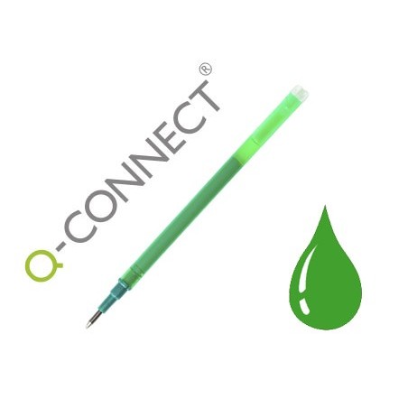 RECAMBIO BOLIGRAFO Q-CONNECT RETRACTIL KF11060 BORRABLE VERDE CAJA DE 3 UNIDADES