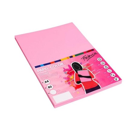 Papel multifunción Fabrisa - A4 - 80 g - Color rosa - Pack 100 hojas