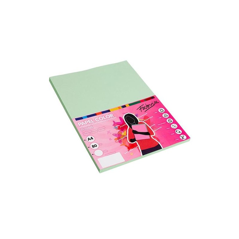 Papel multifunción Fabrisa - A4 - 80 g - Color verde - Pack 100 hojas