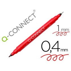 ROTULADOR Q-CONNECT MARCADOR PERMANENTE DOBLE PUNTA COLOR ROJO 0,4 MM Y 1 MM (PACK INDIVISIBLE 10 UDS)