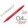 ROTULADOR Q-CONNECT MARCADOR PERMANENTE DOBLE PUNTA COLOR ROJO 0,4 MM Y 1 MM (PACK INDIVISIBLE 10 UDS)