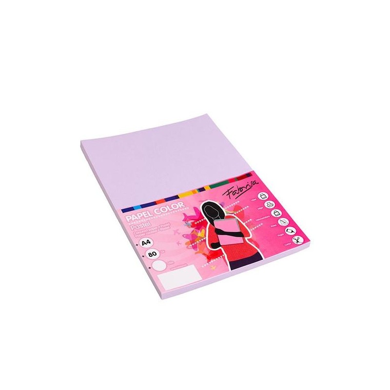 Papel multifunción Fabrisa - A4 - 80 g - Color lavanda - Pack 100 hojas