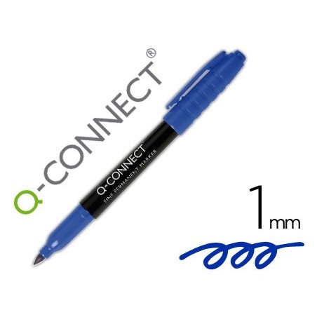 ROTULADOR Q-CONNECT PARA CD/DVD PUNTA FIBRA PERMANENTE AZUL PUNTA REDONDA 1,0 MM