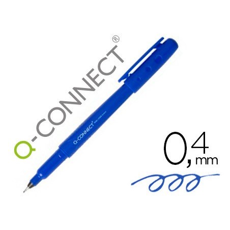 ROTULADOR Q-CONNECT PUNTA DE FIBRA FINE LINER AZUL 0.4 MM