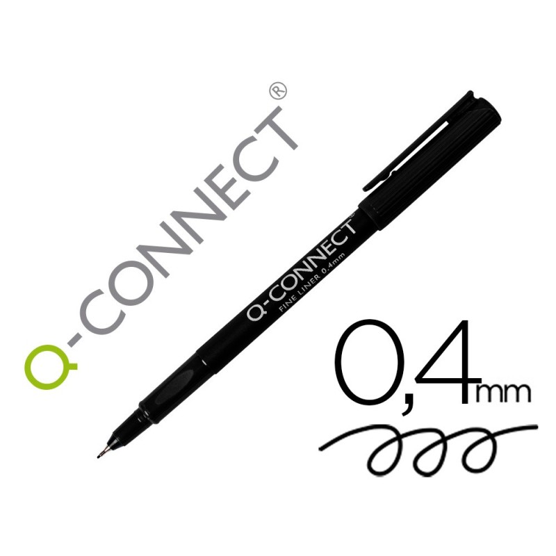 ROTULADOR Q-CONNECT PUNTA DE FIBRA FINE LINER NEGRO 0.4 MM