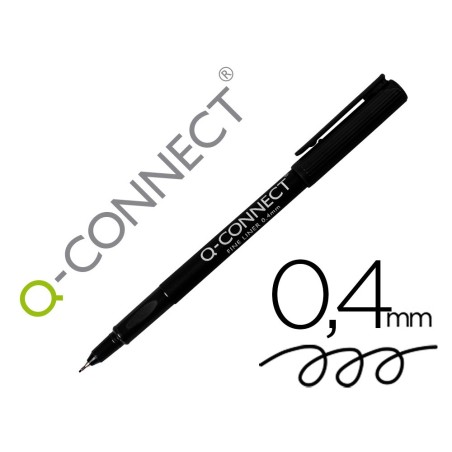 ROTULADOR Q-CONNECT PUNTA DE FIBRA FINE LINER NEGRO 0.4 MM
