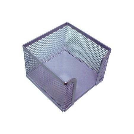 SOPORTE TACO DE PAPEL Q-CONNECT METALICO REJILLA PLATA 95X95X80 MM