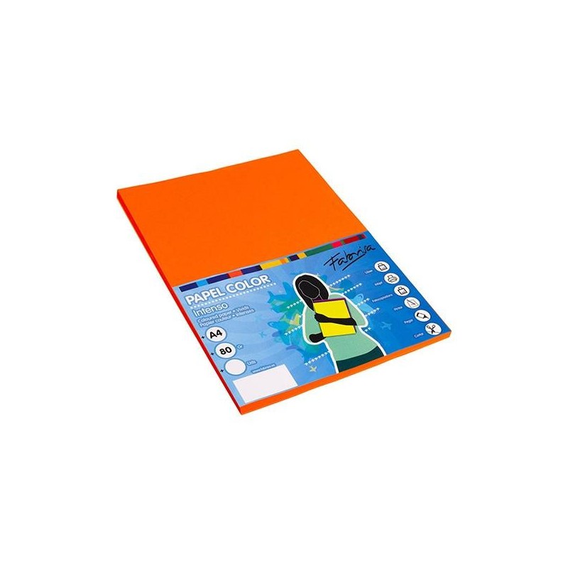 Papel multifunción Fabrisa - A4 - 80 g - Color naranja azafrán - Pack 100 hojas Papel multifunción Fabrisa - A4 - 80 g - Color naranja azafrán - Pack 100 hojas