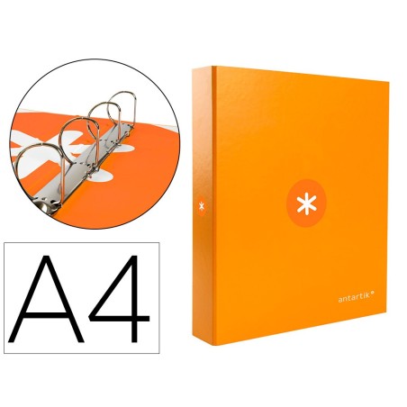 CARPETA 4 ANILLAS 40 MM MIXTAS LIDERPAPEL ANTARTIK A4 FORRADA COLOR MOSTAZA