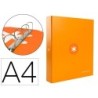 CARPETA 4 ANILLAS 40 MM MIXTAS LIDERPAPEL ANTARTIK A4 FORRADA COLOR MOSTAZA
