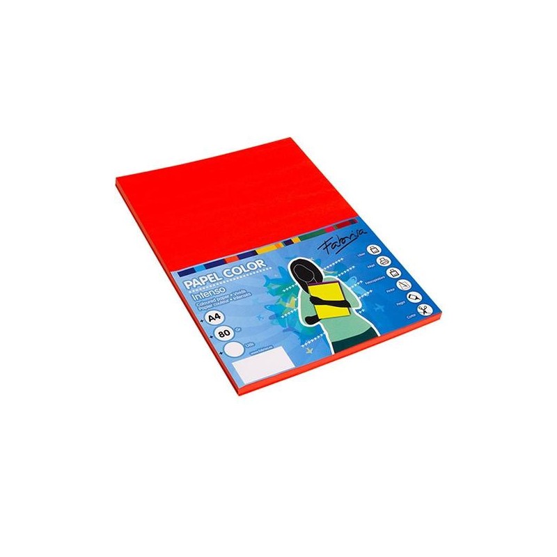 Papel multifunción Fabrisa - A4 - 80 g - Color rojo - Pack 100 hojas Papel multifunción Fabrisa - A4 - 80 g - Color rojo - Pack 100 hojas