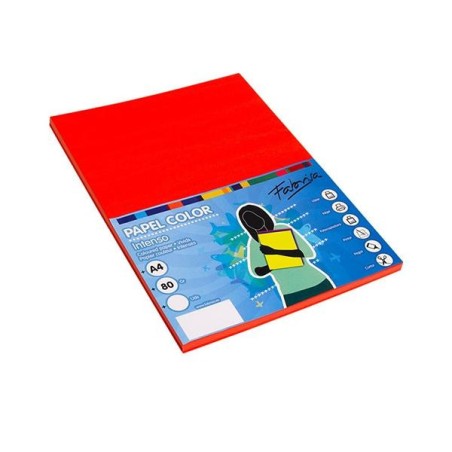 Papel multifunción Fabrisa - A4 - 80 g - Color rojo - Pack 100 hojas