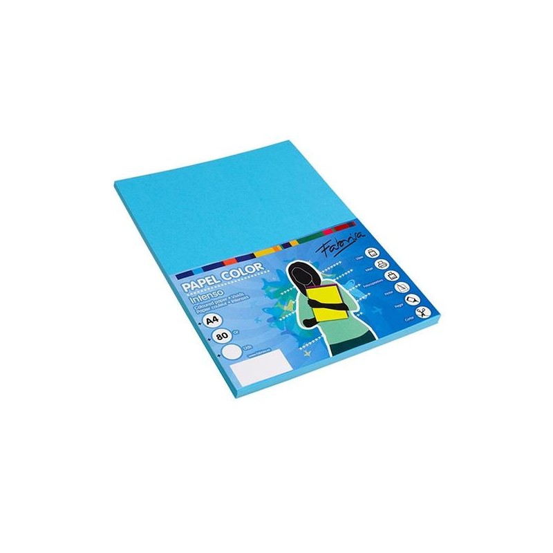 Papel multifunción Fabrisa - A4 - 80 g - Color azul turquesa - Pack 100 hojas Papel multifunción Fabrisa - A4 - 80 g - Color azul turquesa - Pack 100 hojas