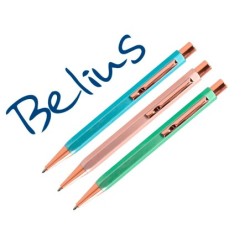 BOLIGRAFO BELIUS BRELA CUERPO HEXAGONAL CON CLIP COLORES PASTELES CAJA DE REGALO CON 3 BOLIGRAFOS