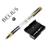 BOLIGRAFO BELIUS DUALITA CUERPO NEGRO COLOR BLANCO TINTA AZUL CAJA DE DISEÑO