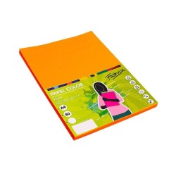Papel multifunción Fabrisa - A4 - 75 g - Color naranja fluorescente - Pack 100 hojas