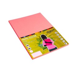 Papel multifunción Fabrisa - A4 - 75 g - Color rosa fluorescente - Pack 100 hojas