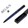 BOLIGRAFO BELIUS TURBO ALUMINIO COLOR AZUL Y NEGRO TINTA AZUL CAJA DE DISEÑO