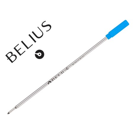 RECAMBIO BOLIGRAFO BELIUS CON ROSCA AZUL CAJA 3 UNIDADES