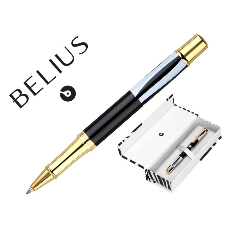 ROLLER BELIUS DUALITA CUERPO NEGRO COLOR BLANCO TINTA NEGRA CAJA DE DISEÑO