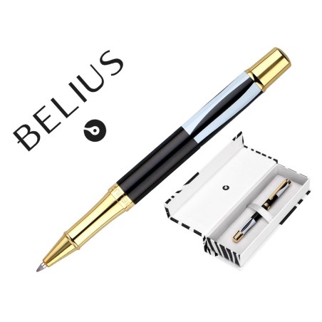 ROLLER BELIUS DUALITA CUERPO NEGRO COLOR BLANCO TINTA NEGRA CAJA DE DISEÑO