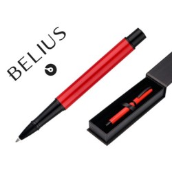 ROLLER BELIUS TURBO ALUMINIO COLOR ROJO Y NEGRO TINTA AZUL CAJA DE DISEÑO