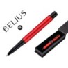 ROLLER BELIUS TURBO ALUMINIO COLOR ROJO Y NEGRO TINTA AZUL CAJA DE DISEÑO