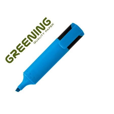 ROTULADOR GREENING FLUORESCENTE PUNTA BISELADA AZUL (PACK INDIVISIBLE 12 UDS)
