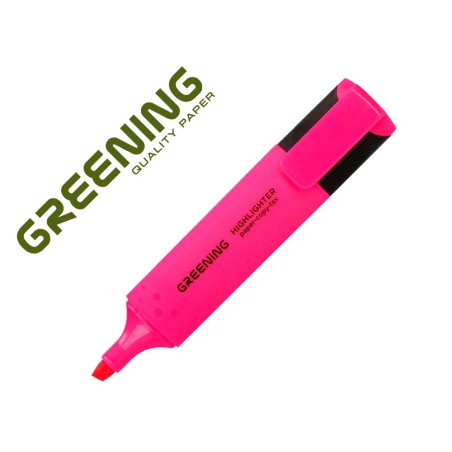 ROTULADOR GREENING FLUORESCENTE PUNTA BISELADA ROSA (PACK INDIVISIBLE 12 UDS)