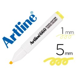 ROTULADOR ARTLINE FLUORESCENTE EK-660 AMARILLO PASTEL PUNTA BISELADA (PACK INDIVISIBLE 12 UDS)