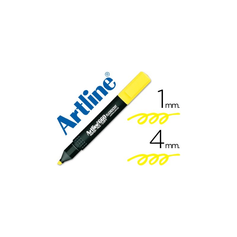 ROTULADOR ARTLINE FLUORESCENTE EK-660 AMARILLO -PUNTA BISELADA