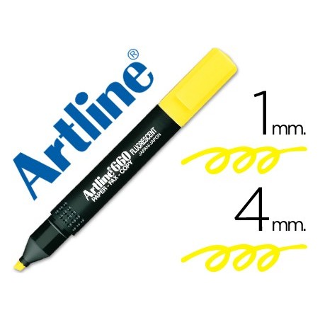 ROTULADOR ARTLINE FLUORESCENTE EK-660 AMARILLO -PUNTA BISELADA