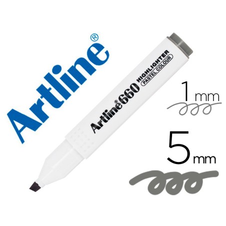 ROTULADOR ARTLINE FLUORESCENTE EK-660 GRIS PASTEL PUNTA BISELADA (PACK INDIVISIBLE 12 UDS)