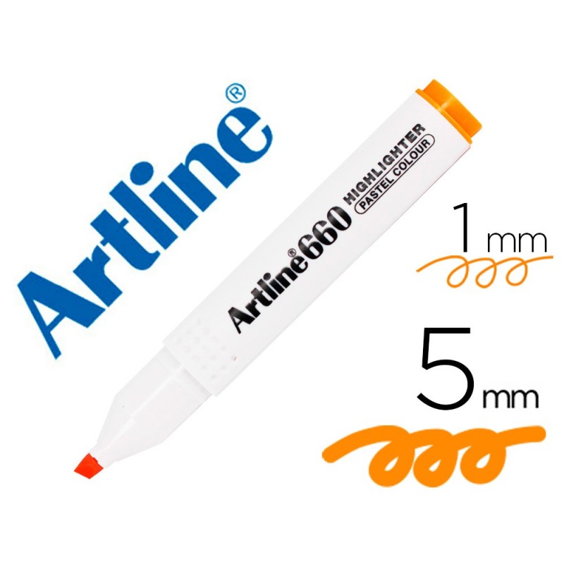 ROTULADOR ARTLINE FLUORESCENTE EK-660 NARANJA PASTEL PUNTA BISELADA (PACK INDIVISIBLE 12 UDS)