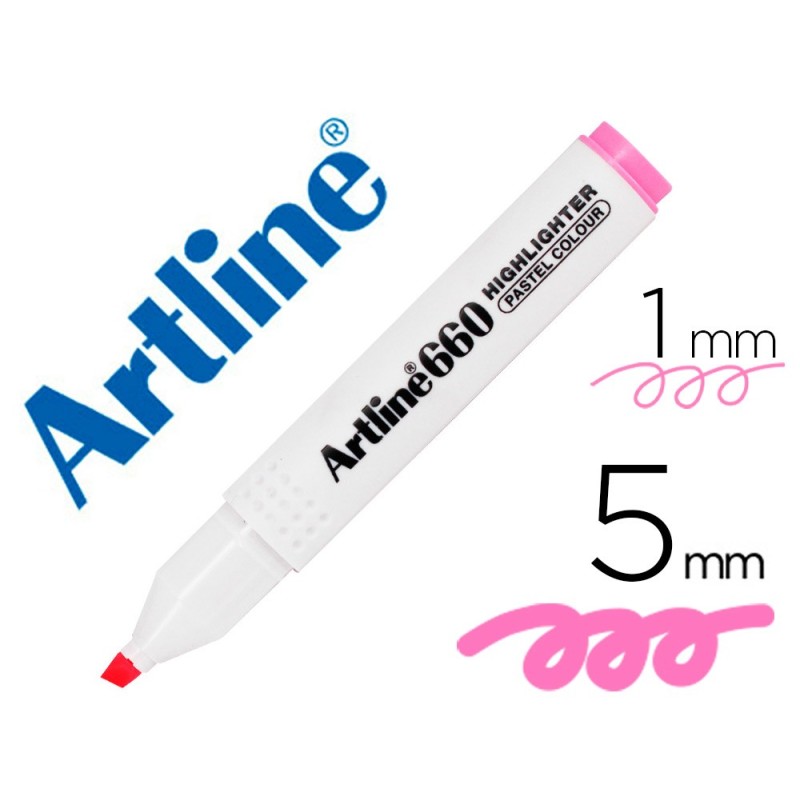 ROTULADOR ARTLINE FLUORESCENTE EK-660 ROSA PASTEL PUNTA BISELADA (PACK INDIVISIBLE 12 UDS)
