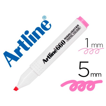 ROTULADOR ARTLINE FLUORESCENTE EK-660 ROSA PASTEL PUNTA BISELADA (PACK INDIVISIBLE 12 UDS)