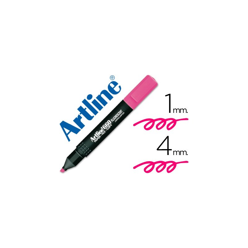 ROTULADOR ARTLINE FLUORESCENTE EK-660 ROSA -PUNTA BISELADA