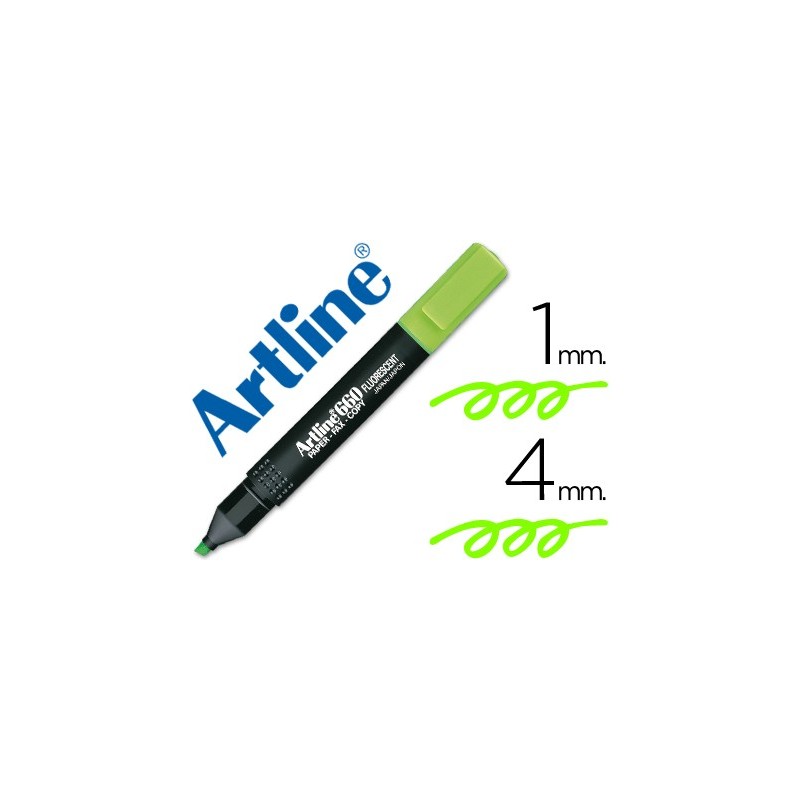 ROTULADOR ARTLINE FLUORESCENTE EK-660 VERDE -PUNTA BISELADA