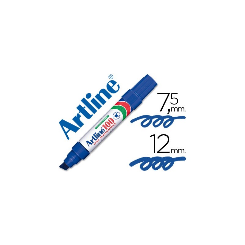 ROTULADOR ARTLINE MARCADOR PERMANENTE 100 AZUL -PUNTA BISELADA