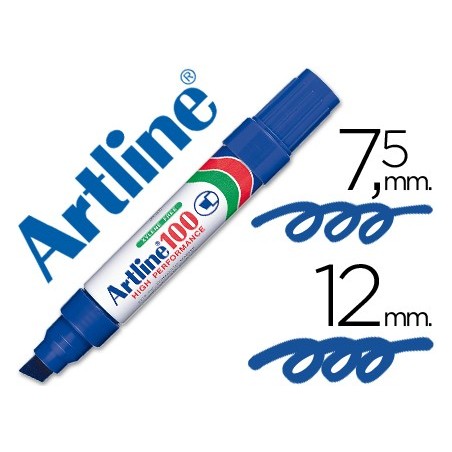 ROTULADOR ARTLINE MARCADOR PERMANENTE 100 AZUL -PUNTA BISELADA