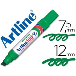 ROTULADOR ARTLINE MARCADOR PERMANENTE 100 VERDE -PUNTA BISELADA