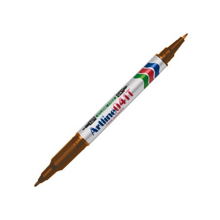 ROTULADOR ARTLINE MARCADOR PERMANENTE EK-041T MARRON -DOBLE PUNTA 0.4 Y 1.0 MM