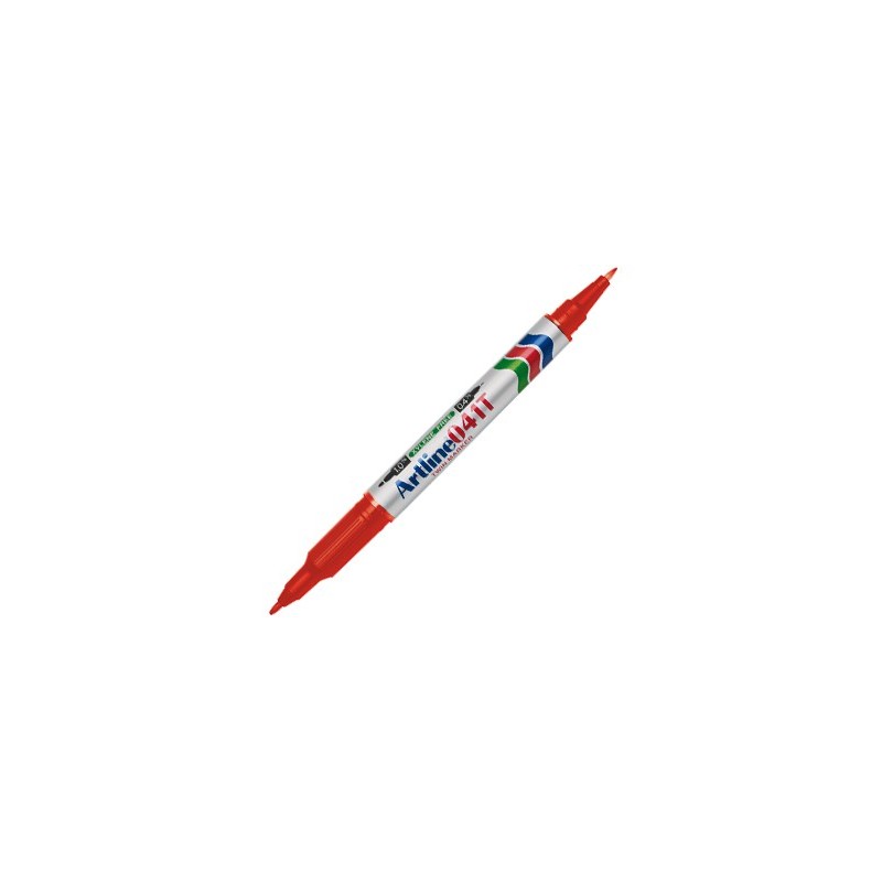ROTULADOR ARTLINE MARCADOR PERMANENTE EK-041T ROJO -DOBLE PUNTA 0.4 Y 1.0 MM