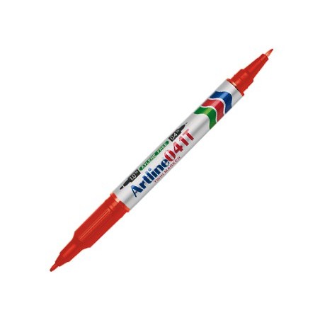 ROTULADOR ARTLINE MARCADOR PERMANENTE EK-041T ROJO -DOBLE PUNTA 0.4 Y 1.0 MM