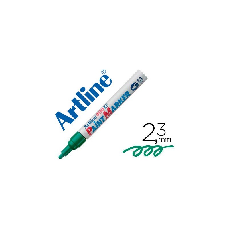 ROTULADOR ARTLINE MARCADOR PERMANENTE EK-400 XF VERDE -PUNTA REDONDA 2.3 MM -METAL CAUCHO Y PLASTICO