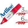 ROTULADOR ARTLINE MARCADOR PERMANENTE EK-50 ROJO -PUNTA BISELADA 6 MM -PAPEL METAL Y CRISTAL