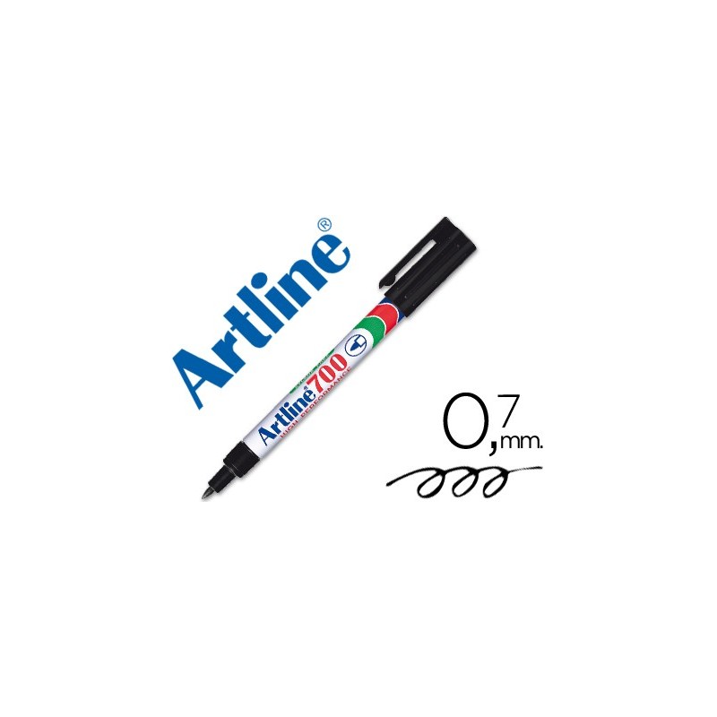 ROTULADOR ARTLINE MARCADOR PERMANENTE EK-700 NEGRO -PUNTA REDONDA 0.7 MM -PAPEL METAL Y CRISTAL